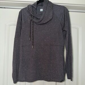 Columbia Dark Gray Speckled Cowl Neck Sweater